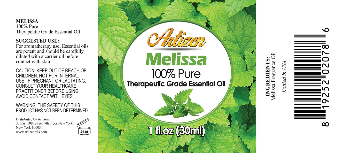 Artizen 30ml Oils - Melissa Essential Oil - 1 Fluid Ounce