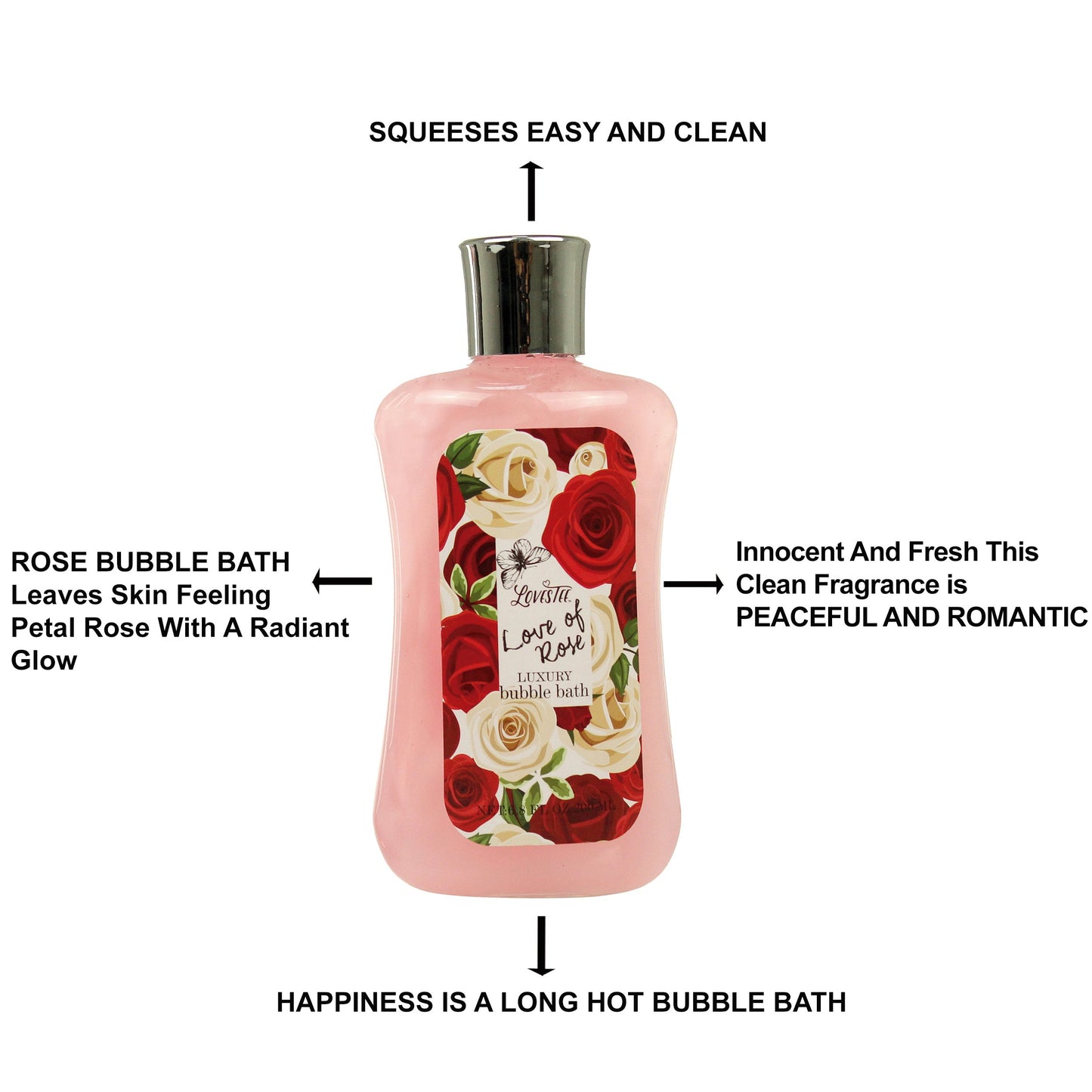 Valentine's Day Bath and Body - Spa Gift Baskets for Women & Girls, Spa Kit Birthday Gift Includes Love of Rose Scent Shower Gel, Bubble Bath, Body Lotion, Bath Salt,Red Bath Puff and Heart Bath Bomb