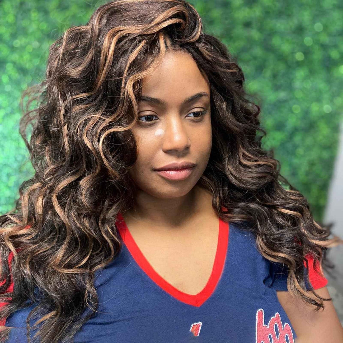 pojui 18 Inch Ocean Wave Crochet Hair 8 Packs - Synthetic Pre-Looped Deep Wavy Curly Braiding Hair for Black Women, Boho Style Hair Extensions (18inch,P1B/27-8 Packs)