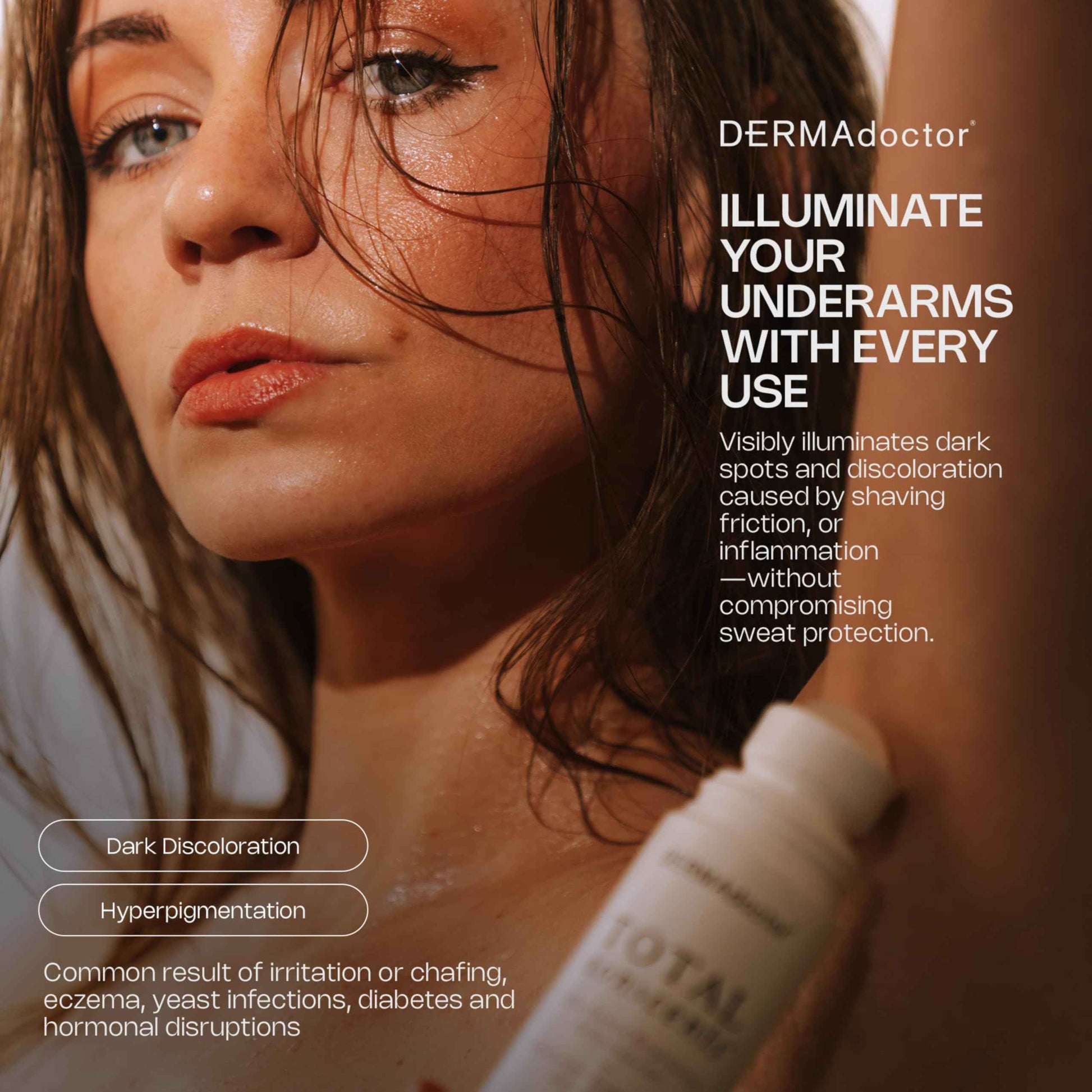 DERMAdoctor Total NonScents Ultra-Gentle Illuminator Antiperspirant Sensitive Skin. Unscented, Clinical Strength Antiperspirant for Men & Women; Hypoallergenic Roll On Deodorant - 3 oz