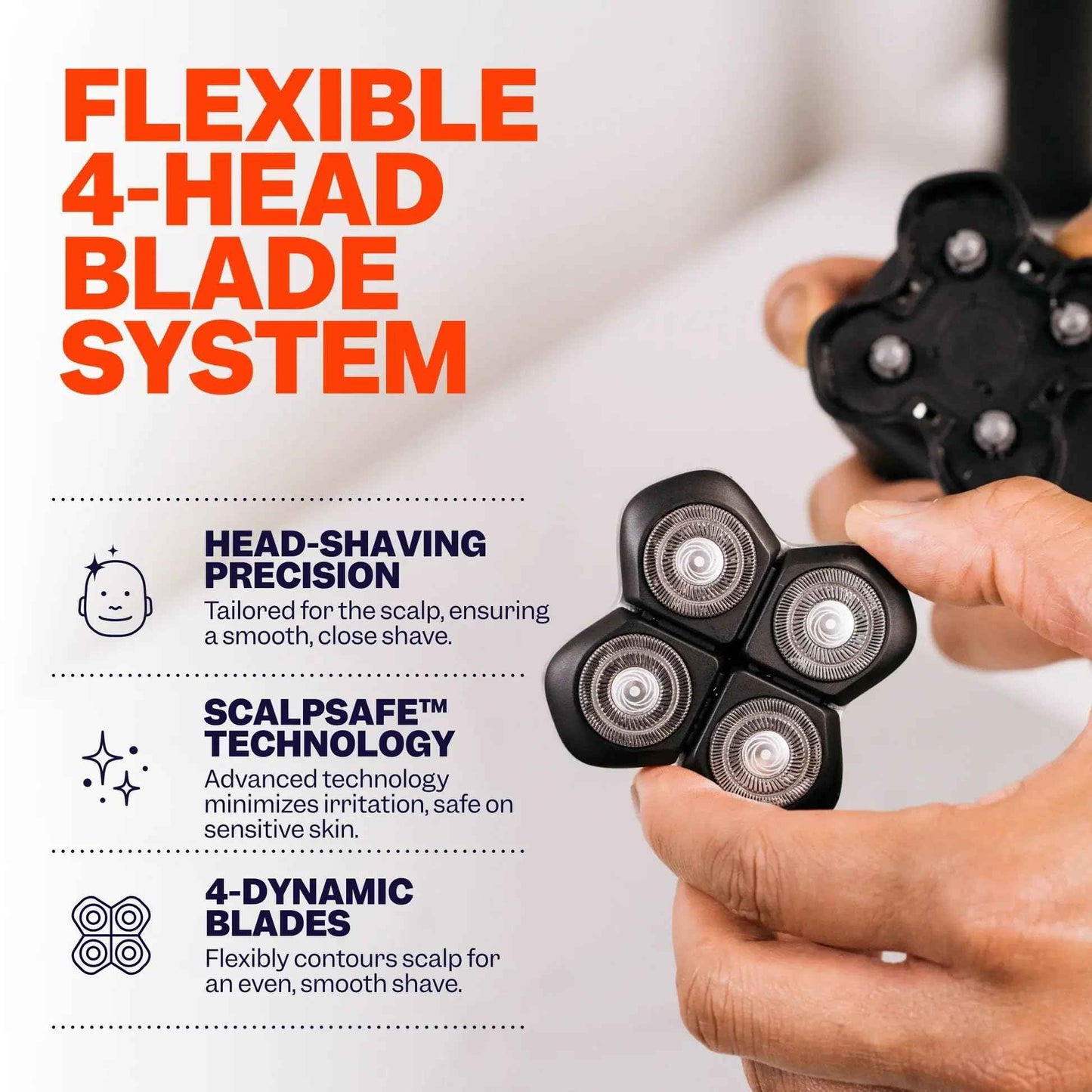 Freebird Official Replacement Blades for Flexseries Pro Head Shaver Kit - Refill Blades - High-Performance Blades for Smooth Shaving