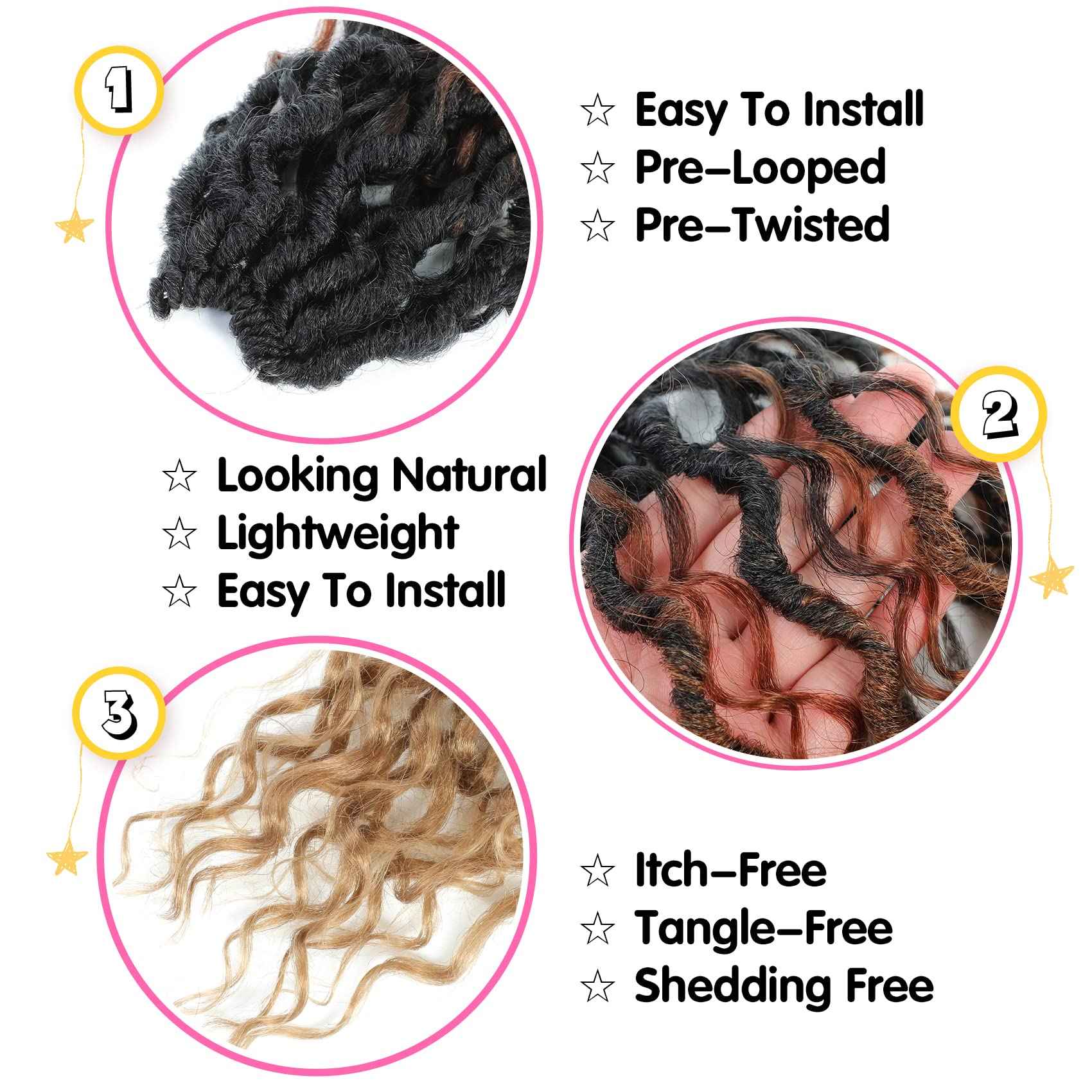 Fulcrum Goddess Locs Crochet Hair 18 Inch, 8 Packs New Faux Locs Crochet Hair for Black Women, Crochet locs with Curly Ends (18Inch (Pack of 8), 1B/30/27#)