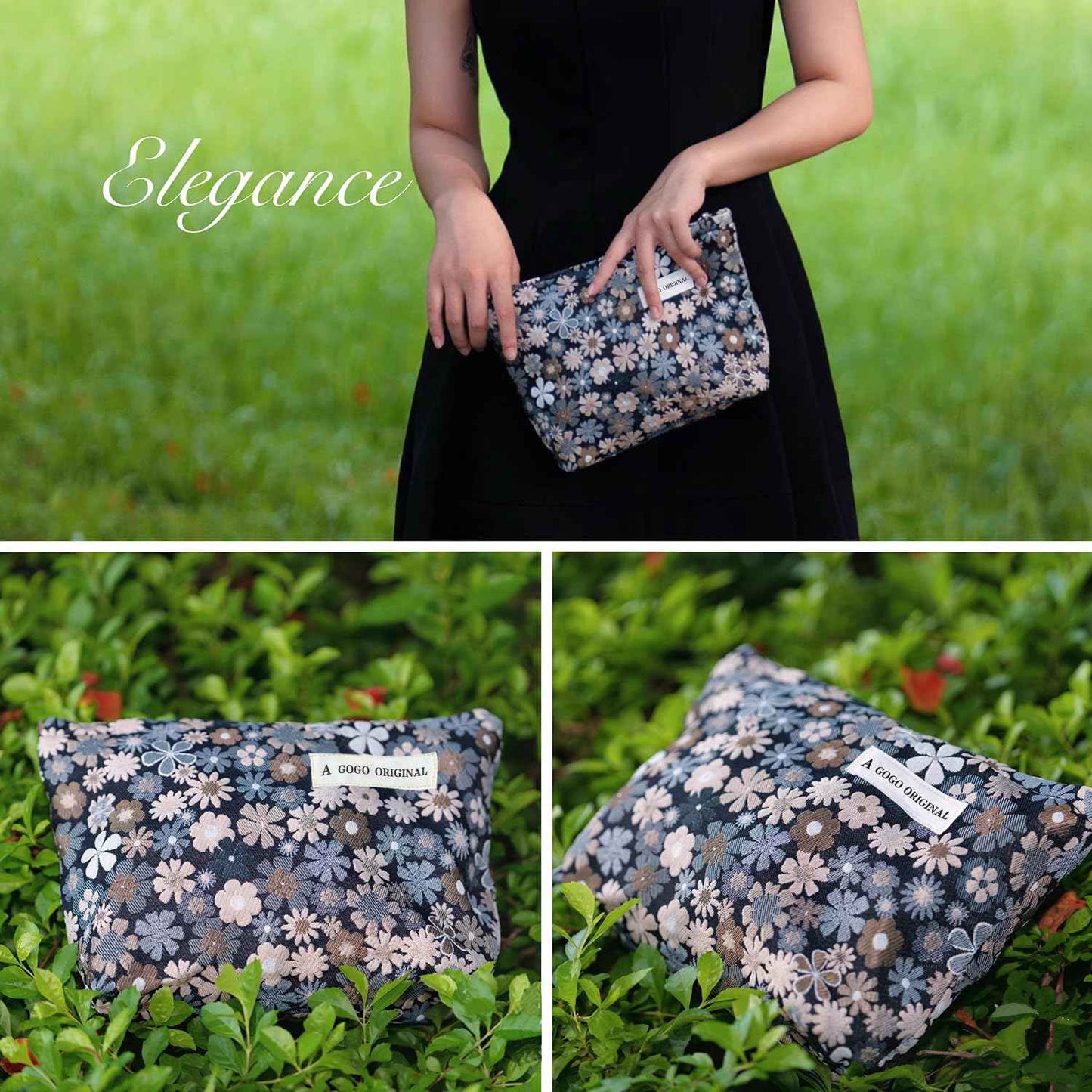 STARDW Aesthetic Floral Makeup Bag Cute Small Cosmetic Bags for Women Girls, Travel Toiletry Bag Large Capacity Zipper Makeup Pouch, Purse Organizer Pouches