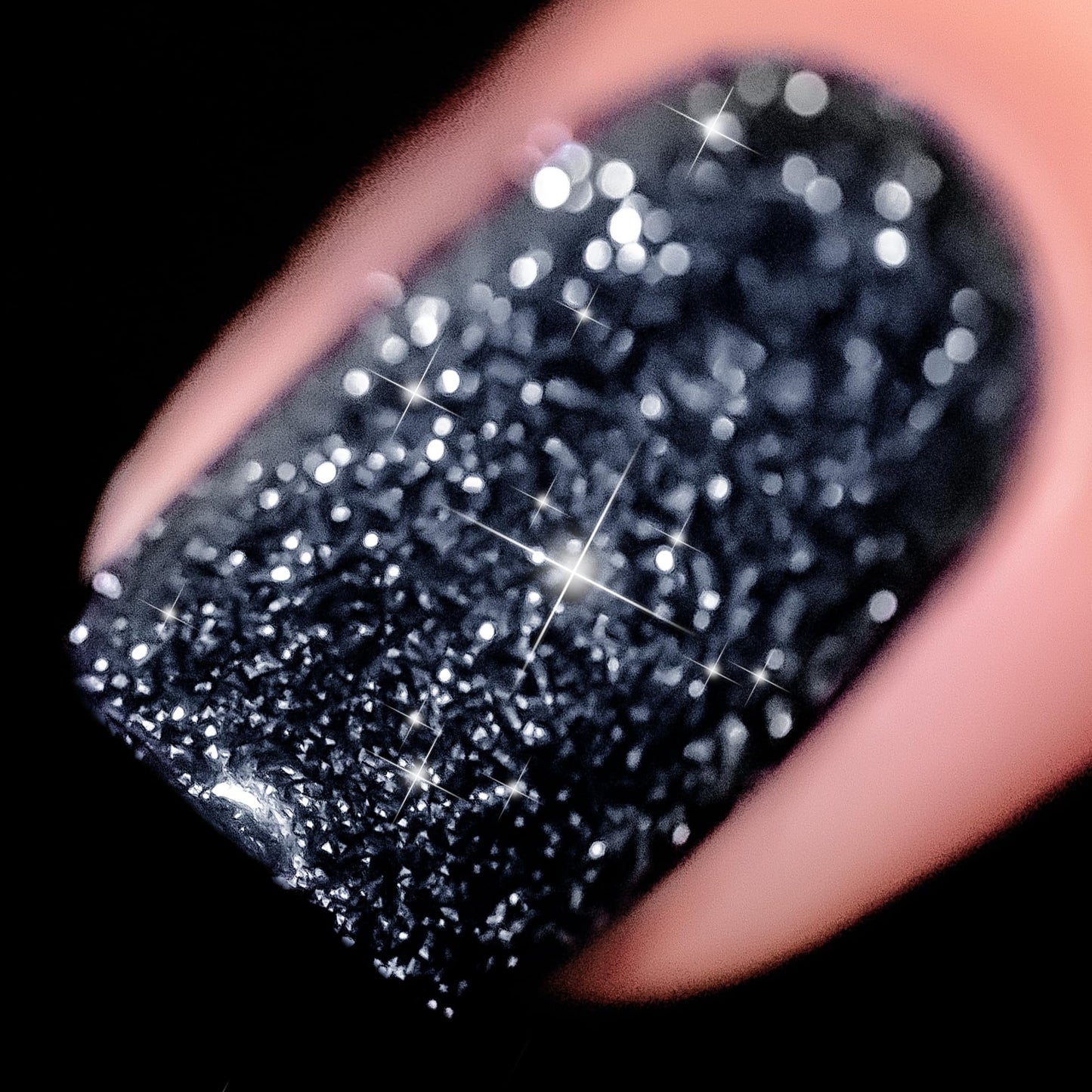 YTD Likomey Reflective Glitter Gel Nail Polish,15ml Black Flash Diamond Shimmer Nails Gel,Dark Blue Tone Black Sparkly Shiny Salon Home Nail Art Manicure UV Nail Gel,SZ010