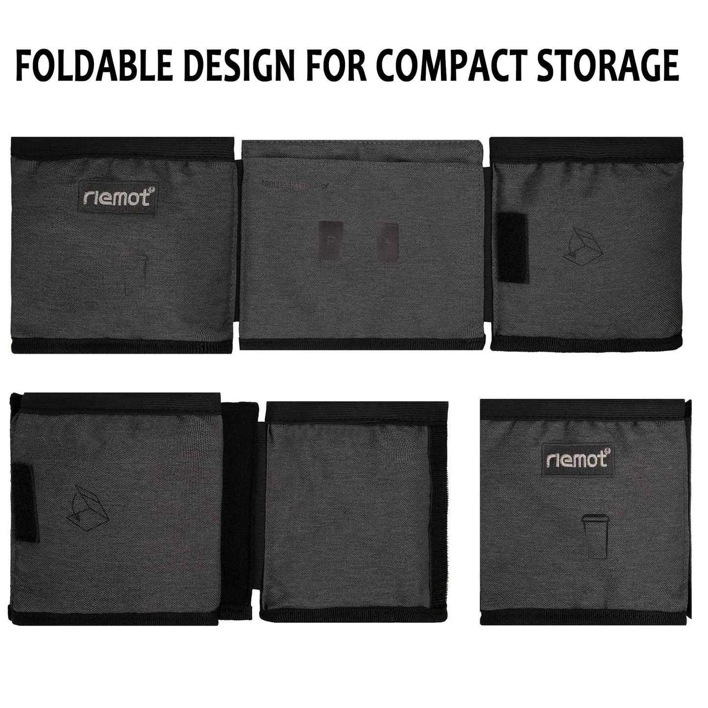 riemot Luggage Travel Cup Holder Free Hand Drink Caddy - Hold Two Coffee Mugs - Fits Roll on Most Suitcase Handles - Gifts for Flight Attendants &Frequent Travelers Accessories Grey