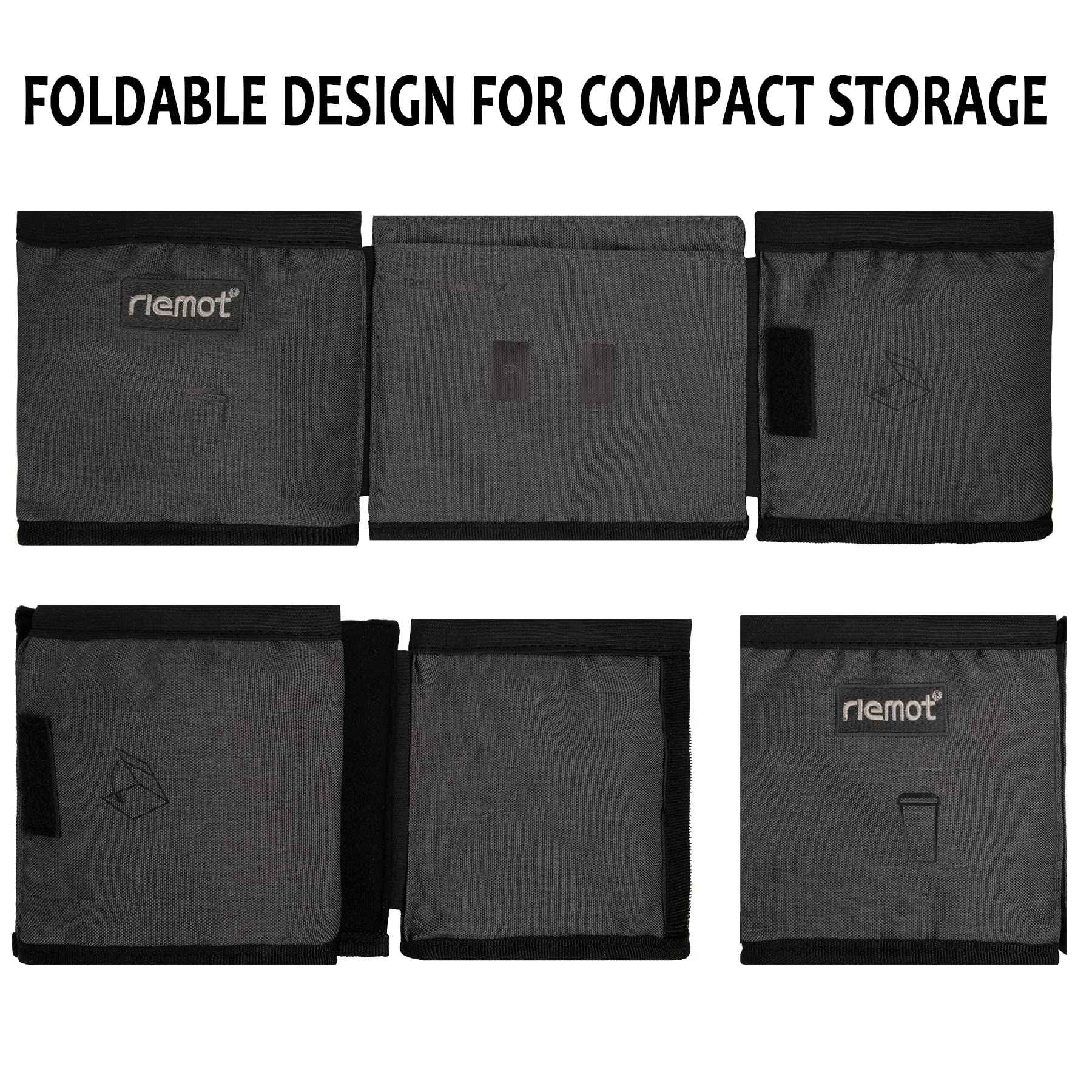 riemot Luggage Travel Cup Holder Free Hand Drink Caddy - Hold Two Coffee Mugs - Fits Roll on Most Suitcase Handles - Gifts for Flight Attendants &Frequent Travelers Accessories Grey