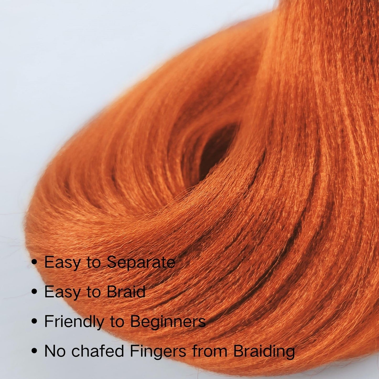 Gozill Ginger Orange Kanekalon Braiding Hair Pre Stretched 26 Inch Hypoallergenic Synthetic Braiding Hair for Knotless Box Braids (26Inch, Pack of 3)