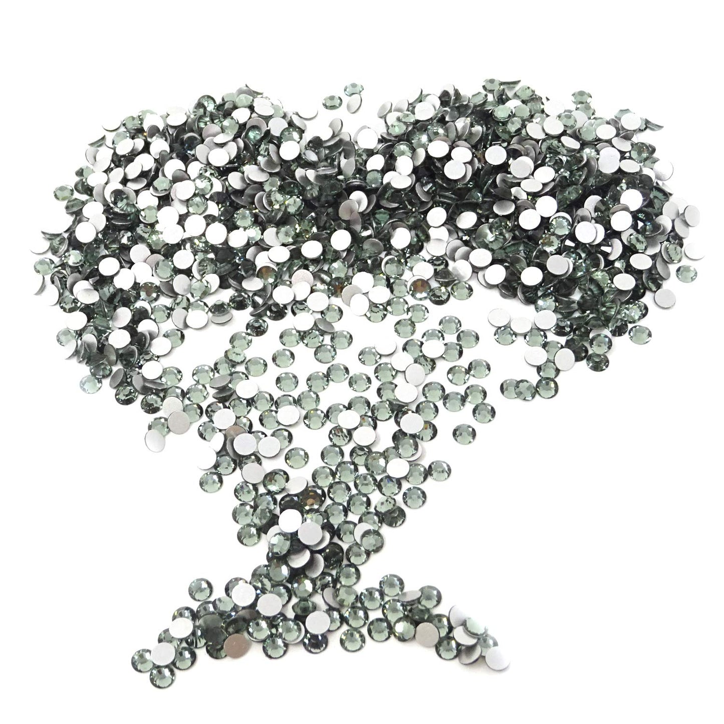 Honbay 1440PCS 5mm ss20 Sparkly Round Flatback Rhinestones Crystals, Non-Self-Adhesive (Gray)