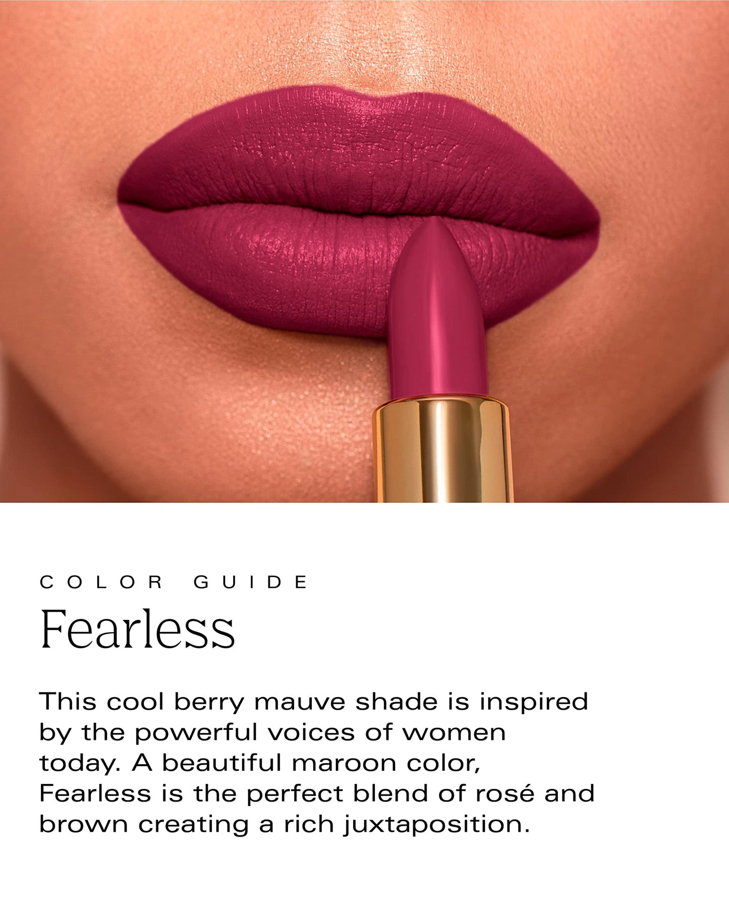 PDL Cosmetics by Patricia De León | High Powered Lipstick (Fearless) | Intensely Colored Mauve Matte Finish Lipsticks | Long Lasting Hydrating Formula, Creamy Texture for Weightless Coverage | Vegan | Cruelty-Free| .14 oz