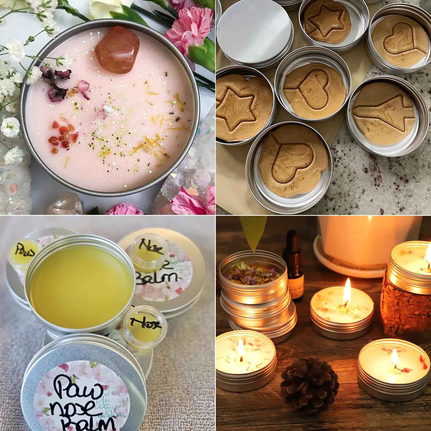 Wopanxye Aluminum Tin Cans, 6pcs 100ml/3oz Metal Round Storage Tin, 100gram Makeup Sample Container, Empty Travel Tins for Candle, Salve, Cosmetics, Face Cream, Lip Gloss Balm, Paints, Tea, Matte-Gold