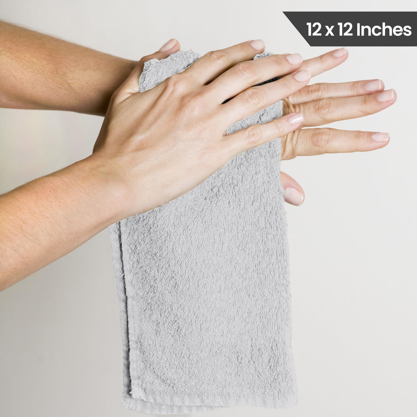 Utopia Towels 24 Pack Cotton Washcloths Set - 100% Ring Spun Cotton, Premium Quality Flannel Face Cloths, Highly Absorbent and Soft Feel Fingertip Towels (Silver)