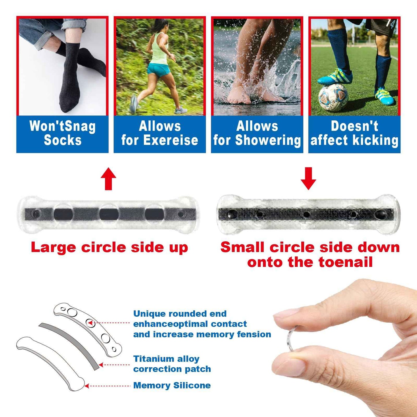 Titanium Ingrown Toenail corrector Removal Ingrown Toenail Treatment Reusable Ingrown Toenail Treatment Kit Professional Ingrown Toenailcorrection strips,Ingrown Toenail Corrector for home use 10pcs