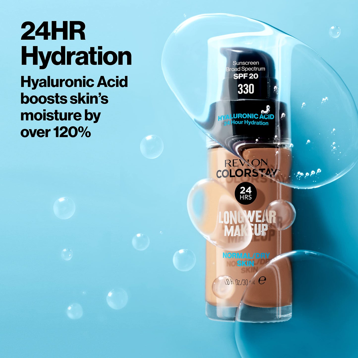 Revlon Liquid Foundation, ColorStay Face Makeup for Normal & Dry Skin, SPF 20, Longwear Medium-Full Coverage with Natural Finish, Oil Free, 390 Rich Maple, 1 Fl Oz