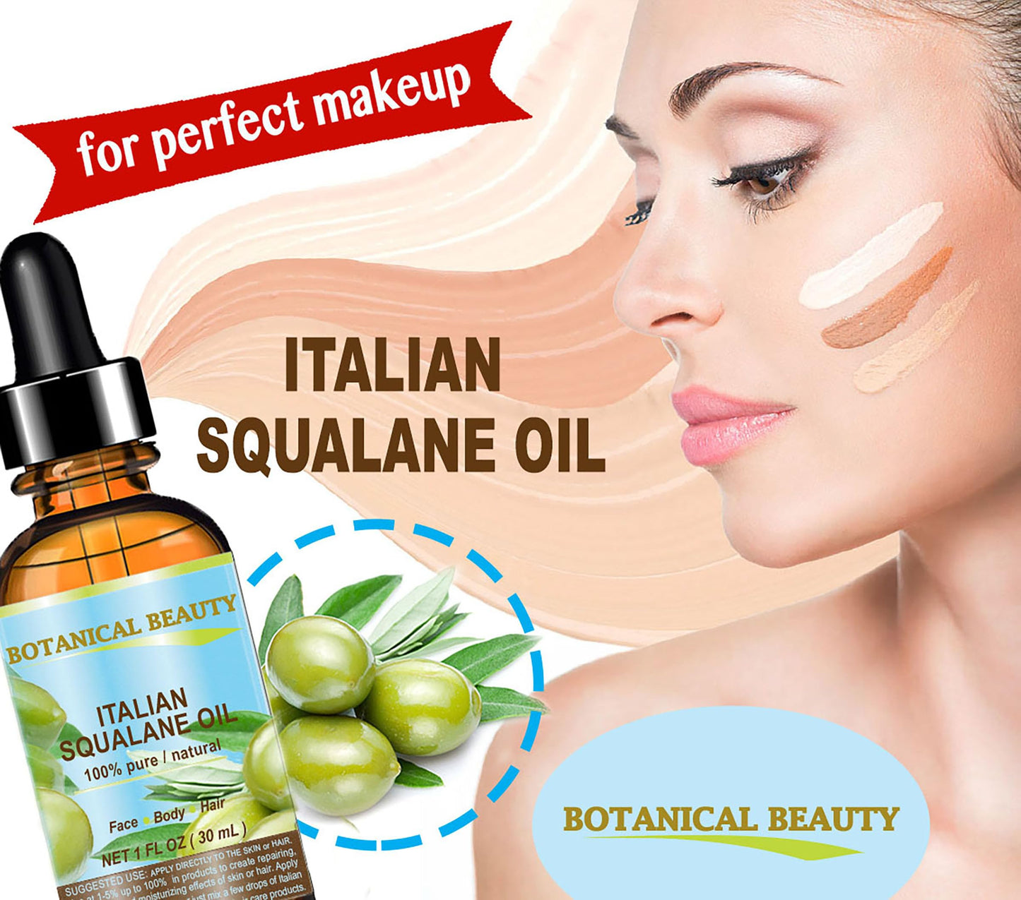 Botanical Beauty SQUALANE Italian Olive. 100% Pure Natural Undiluted Oil. 2 fl.oz- 60ml. 100% Ultra-Pure Moisturizer for Face, Skin, Body, Hair. Reliable 24/7 skincare protection