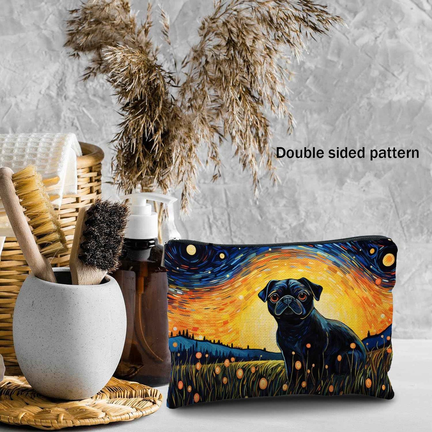 Likjad Pug Makeup Bag - Pug Gifts for Women & Lovers