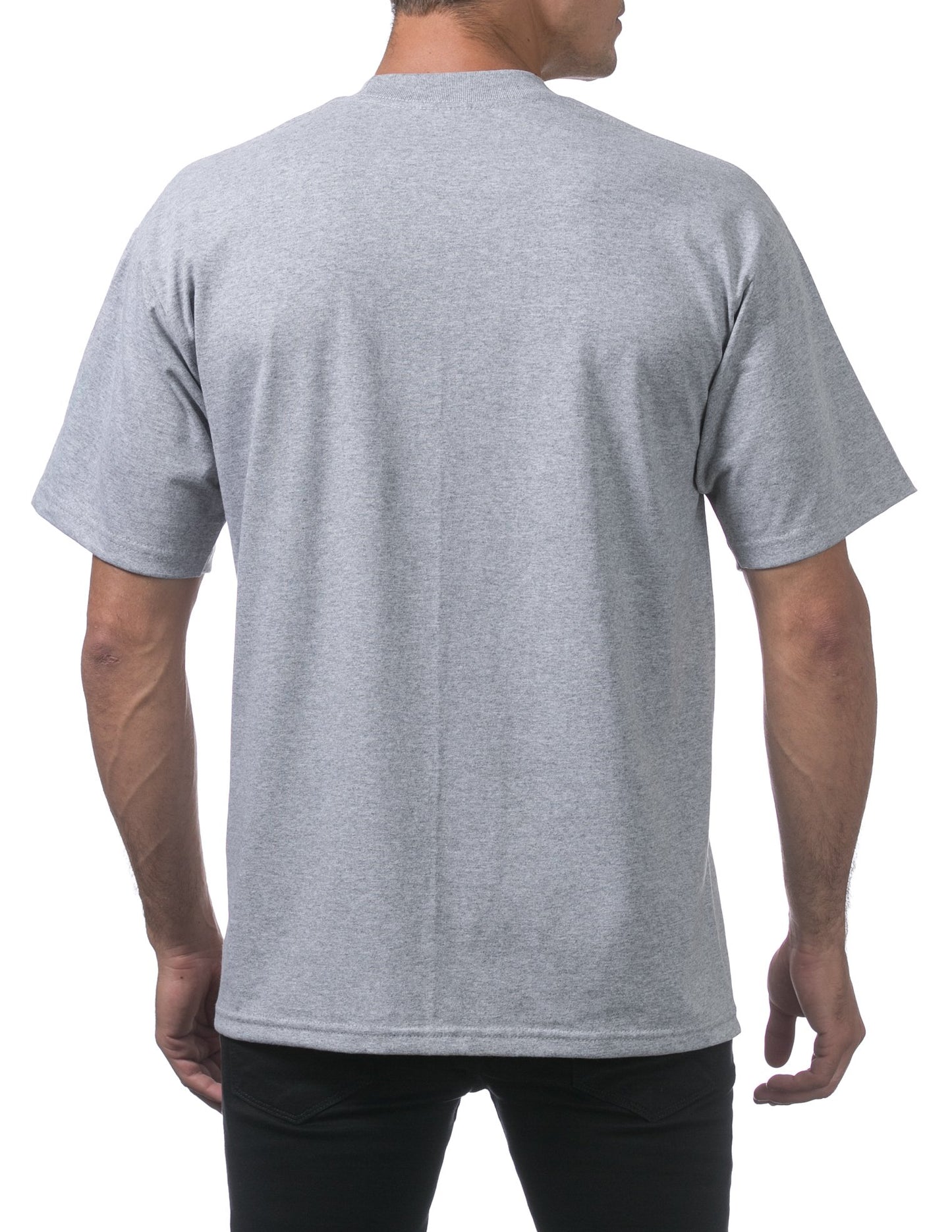 Pro Club Men's 3-Pack Heavyweight Cotton Short Sleeve Crew Neck T-Shirt, Heather Gray, Medium