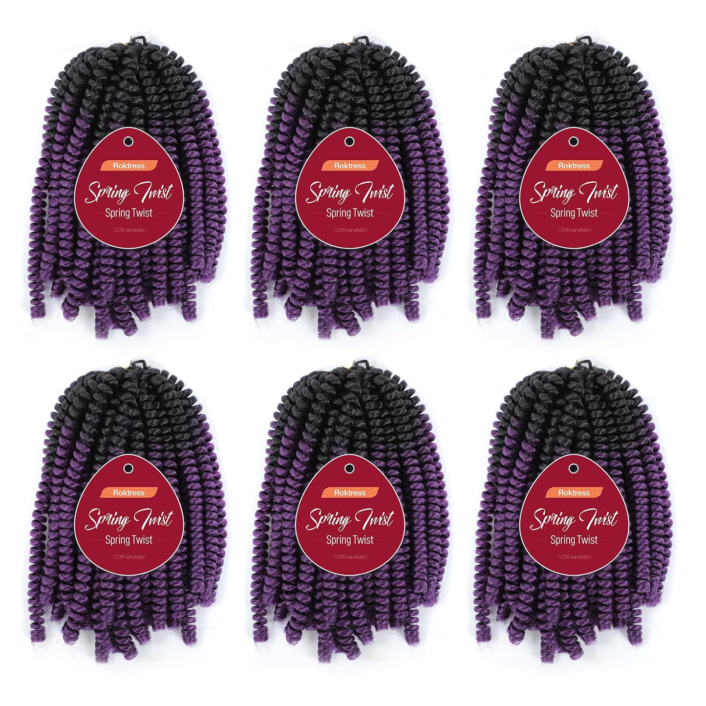 Spring Twist Hair 10 Inch 6 Packs Spring Twist Crochet Hair Spring Twist Braiding Hair For Passion Twist Butterfly Locs Crochet Twist Crochet Braids Hair Synthetic Hair Extensions(10 Inch,OTPurple)