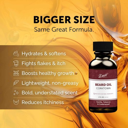 Detroit Grooming Beard Oil | Hydrating & Nourishing Formula with Vitamin E • Corktown Scent (2 oz)