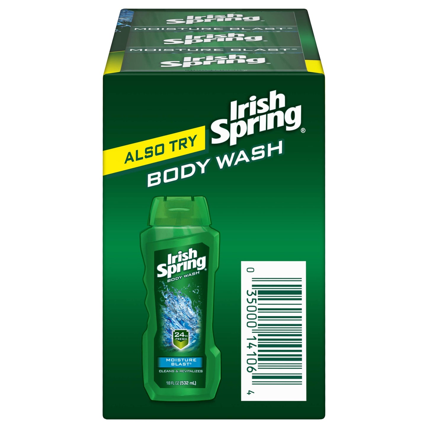 Irish Spring Deodorant Soap, Moisture Blast, 3.7 Ounce (Pack of 3)