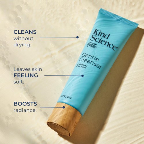 Kind Science by Ellen DeGeneres Gentle Face Cleanser - Face Wash for Women & Makeup Remover with Vitamin C - Facial Cleanser for Dry Skin - Paraben, Dye & Fragrance Free, 4.5 fl oz