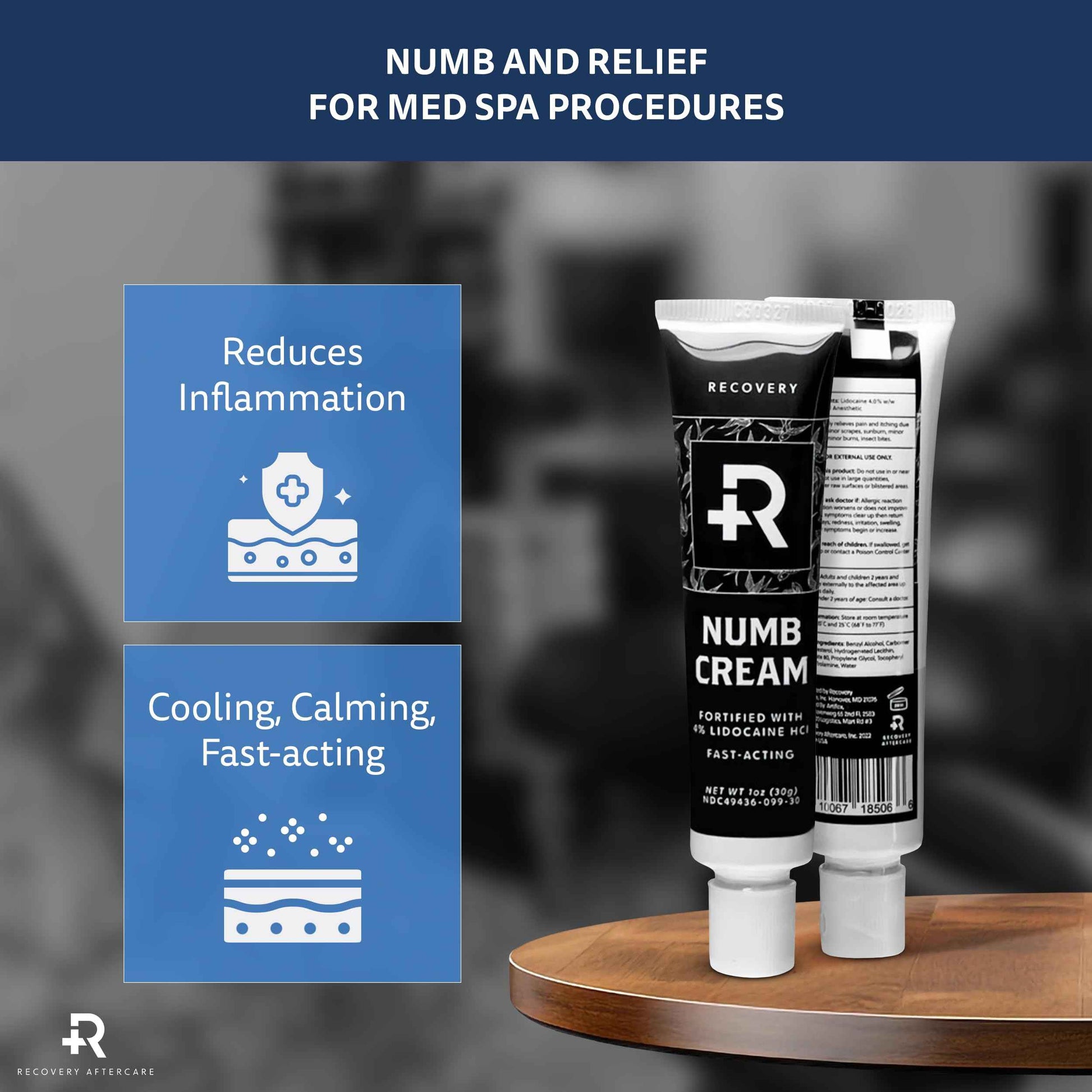 Recovery Aftercare - Numbing Cream - Epinephrine-Free Aftercare - Painless Numbing Cream for Up To 6 Hours of Fast Acting Pain Relief (1 oz)