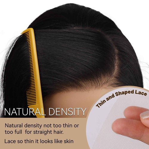 BLL Synthetic Lace Front Wig,13x4 Lace Wig Pre-Plucked Long Straight Glueless 1B Black Wigs For Black Women 26inch Ready to Wear Wigs Beginner Friendly