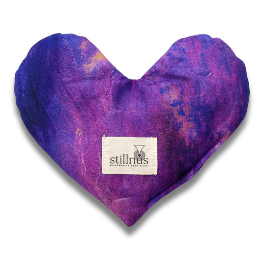 Stillnus Handmade Heart-Shaped Eye Pillow - Weighted Organic Lavender & Flax Seed, Hot/Cold Compress - Perfect Valentine's Day Gift for Mom & Mothers