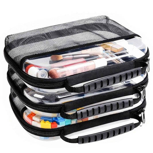 XULIONTS 3PCS Clear Hard Shell Zipper Case, Portable Cosmetic Bag with Zipper, Clear Toiletry Bag, Waterproof Diaper Bag Organizing Pouches, Hard Travel Case, Thanksgiving Christmas Storage Bins