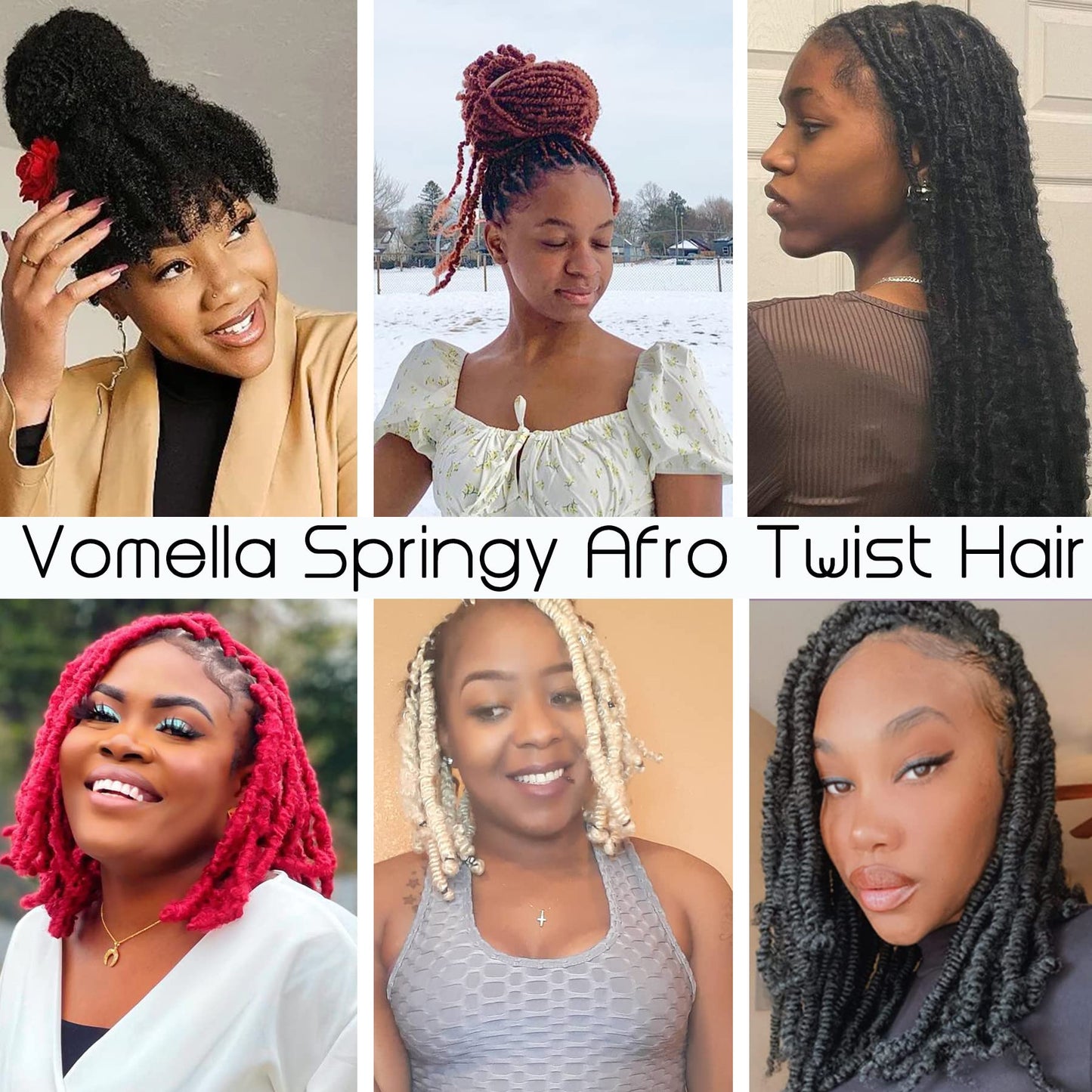 Springy Afro Twist Hair 8 Packs Marley Twist Braiding Hair Pre Separated Spring Twist Hair for Faux Locs Crochet Hair Kinky Twist for Braiding Synthetic Hair Extensions (1b#, 30inch(Pack of 8)