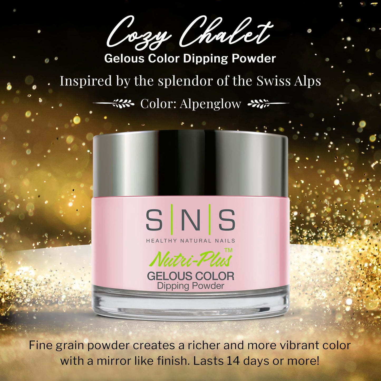 SNS Nail Dip Powder, Gelous Color Dipping Powder - Alpenglow (Pink, Pastel, Cream) - Long-Lasting Dip Nail Color Lasts 14 Days ??Low-Odor & No UV Lamp Required - 1 oz