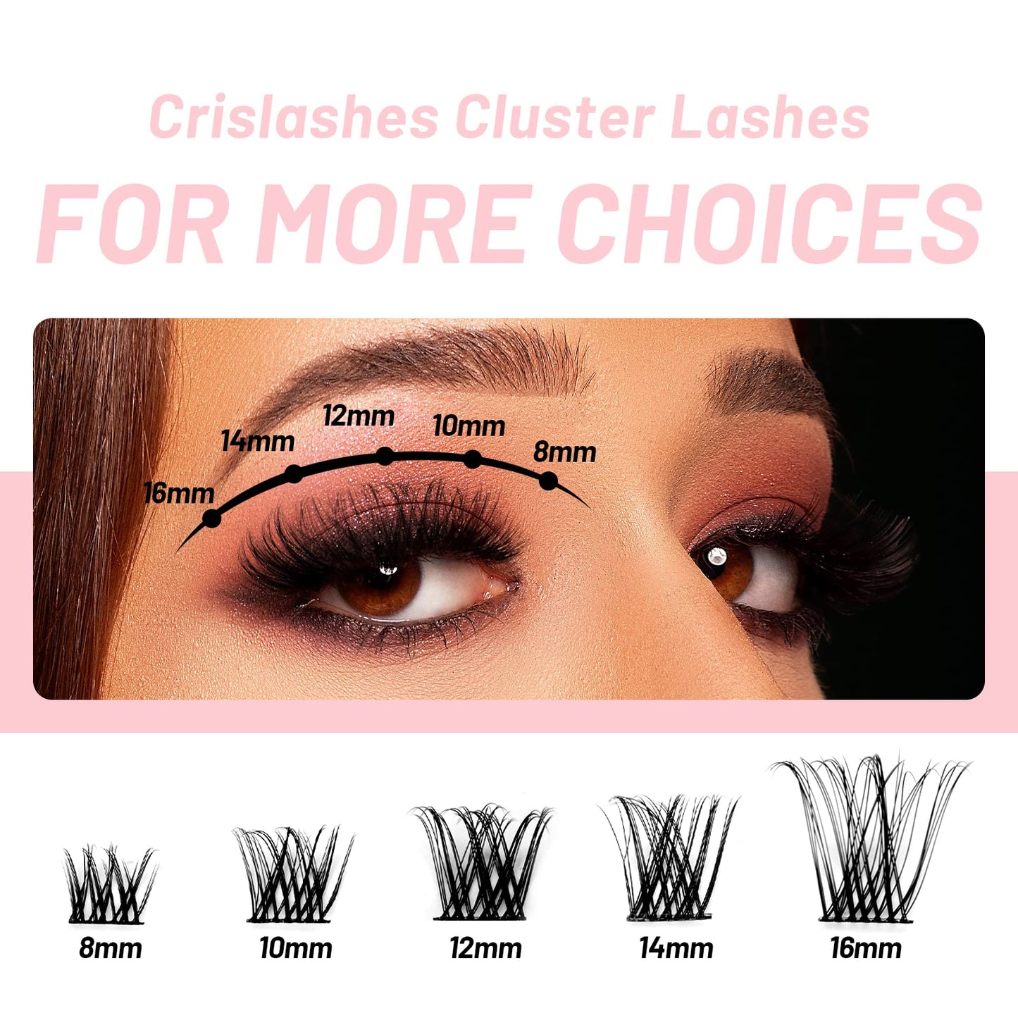 Individual Cluster Lashes, Crislashes Cluster Lashes 78 PCS, Resuable DIY Eyelash Extensions, Soft Lash Clusters, 13 Rows Cluster Eyelash Extensions at Home (F14 14mm)