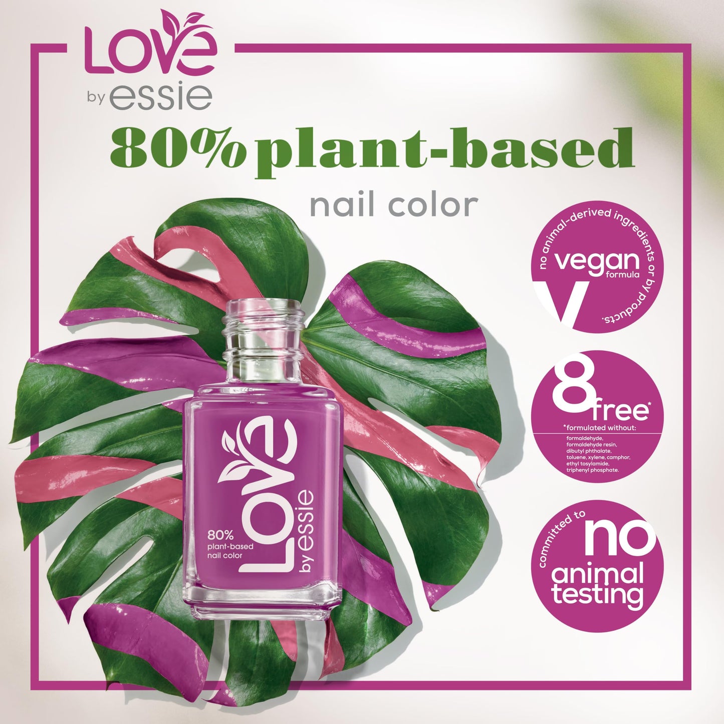 LOVE by essie Nail Polish, 80% Plant-based, Salon-Quality, Vegan, Wine Red, I Am The Moment, 0.46 Fl Oz