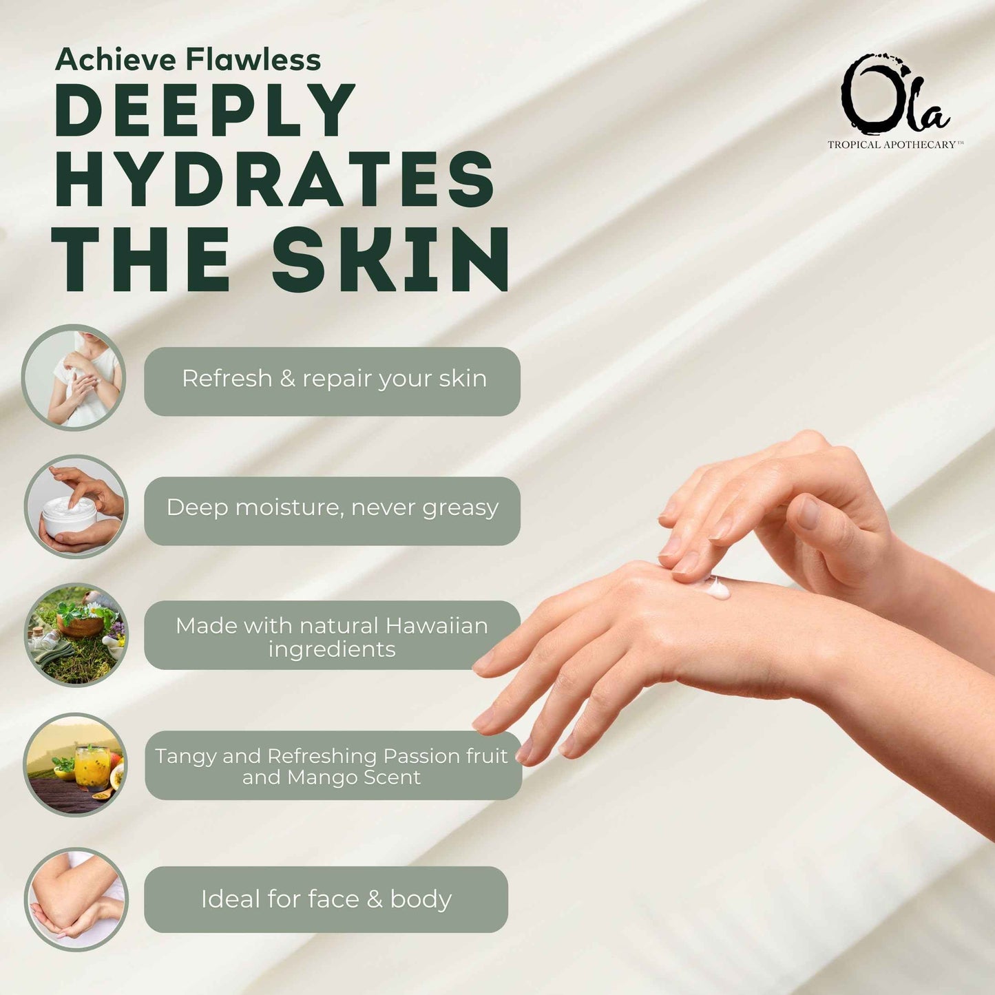 Ola Tropical Apothecary Passion Fruit Body Lotion with Pure Tropical Oils and Plant Extracts - 8.45 Fl Oz