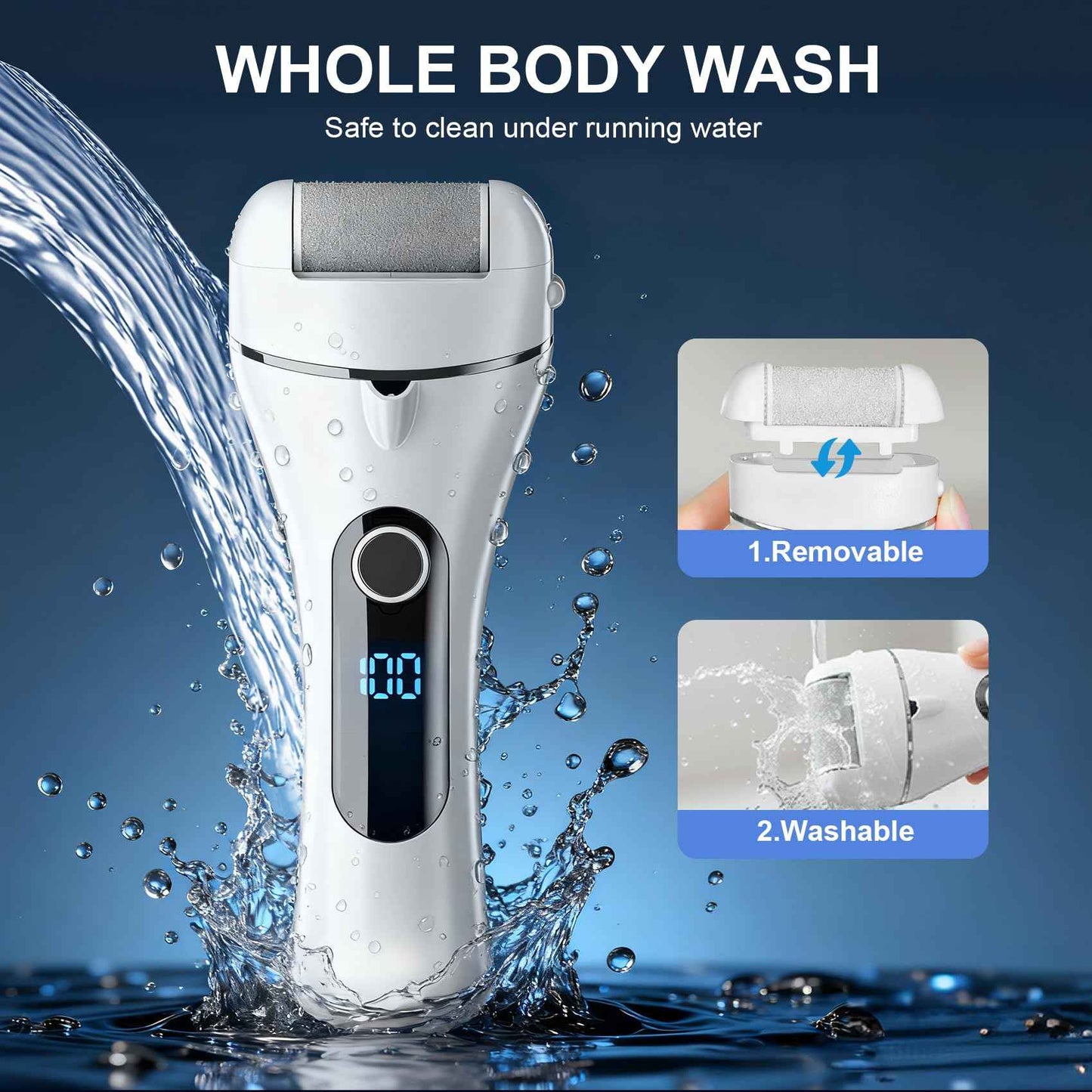 100% Effective Electric Foot Callus Remover CMTQVFL -【7 Performance Upgraded 2025】 Professional Foot Callus Remover IPX7 Waterproof Electric Callus Remover for Feet Hard Care Dead Cracked Skin