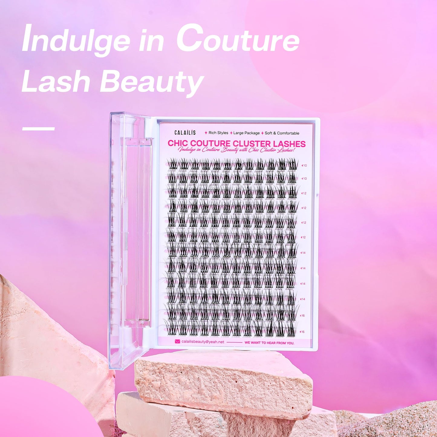 CALAILIS Lash Clusters DIY Cluster Eyelash Extensions 144pcs Natural Cluster Lashes Mega Volume Individual Lashes Reusable Wispy Eyelash Clusters (CDD12,D-10-16MIX)