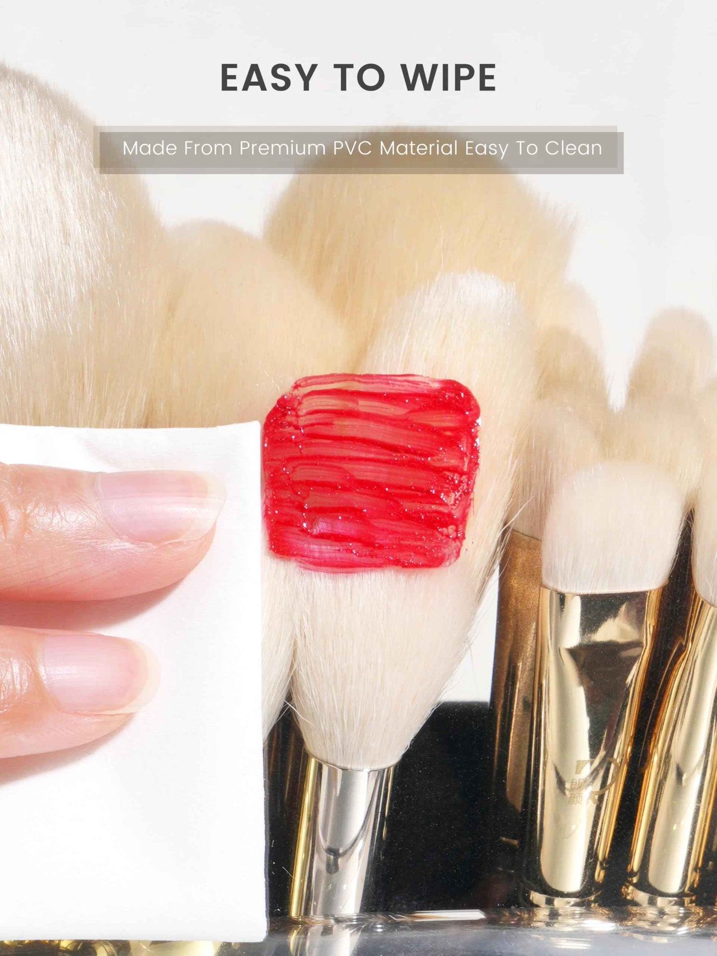 ROWNYEON Makeup Brush Bag, High Capacity Stand-Up Makeup Brush Holder, Travel Professional Cosmetic Bag Artist Organizer Bag Large Makeup Brush Case with Adjustable Divider (Brushes Not included)