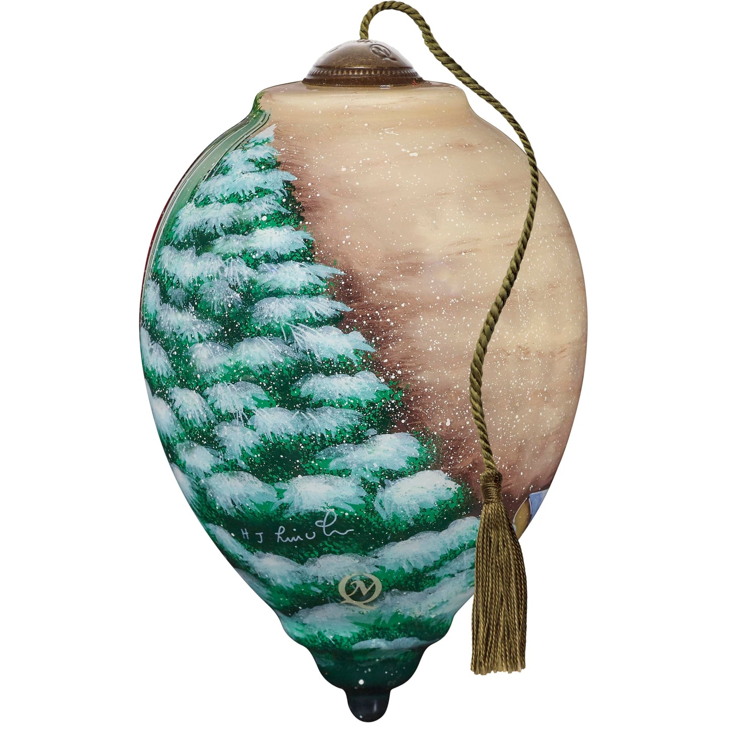 Ne’Qwa Art by Precious Moments Christmas Adventures Begin Hazel Lincoln Hand-Painted Blown Glass Ornament, Holiday Décor, Christmas Tree