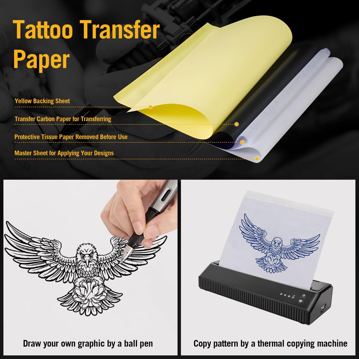 38Pcs 2 IN 1 Tattoo Practice Kit-8pcs 3mm Tattoo Silicone Fake Skin with 30pcs Transfer Paper,for Eyebrow Tattooing,Microblading,Double Sided Fake Skin for Beginners & Experienced Artist (5.9x7.8")