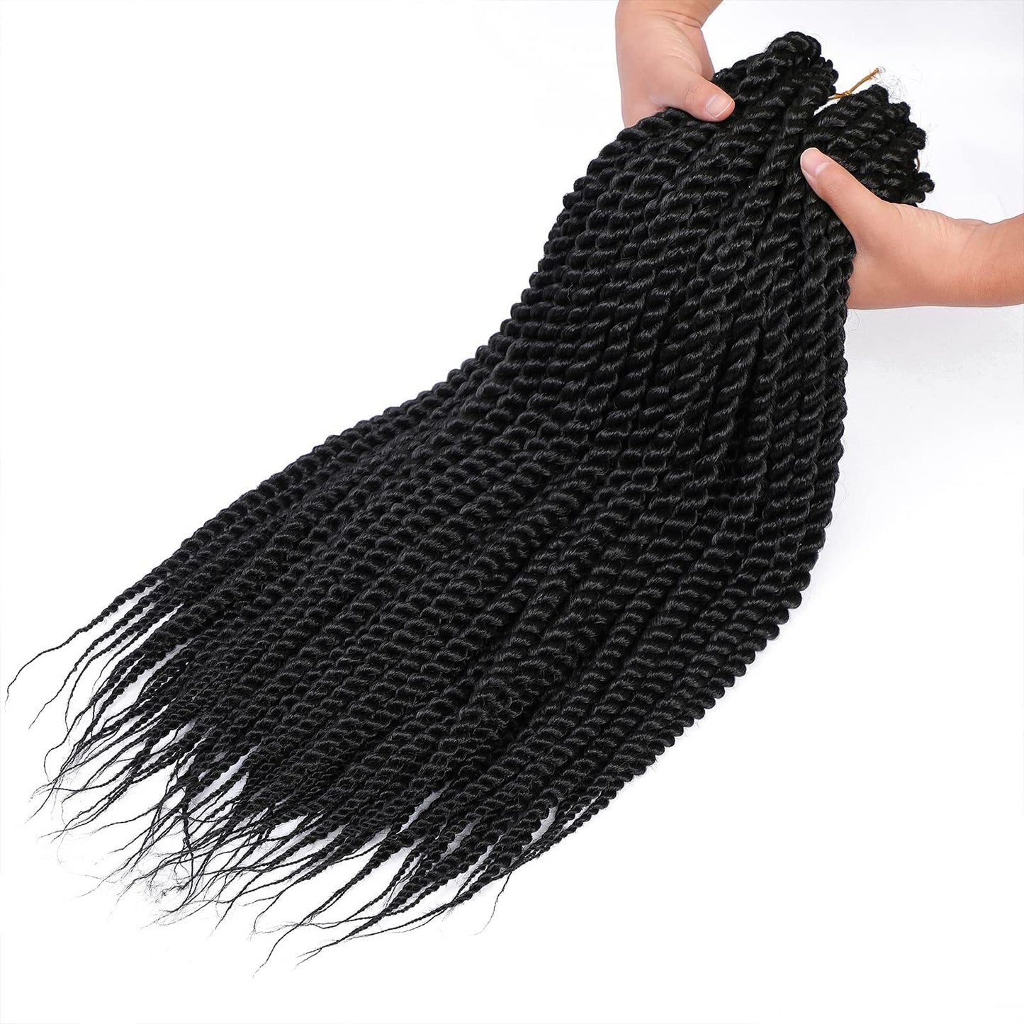 Admutty Havana Twist Crochet Hair 6 Packs 18 inch Braids Senegalese Braiding (1B)