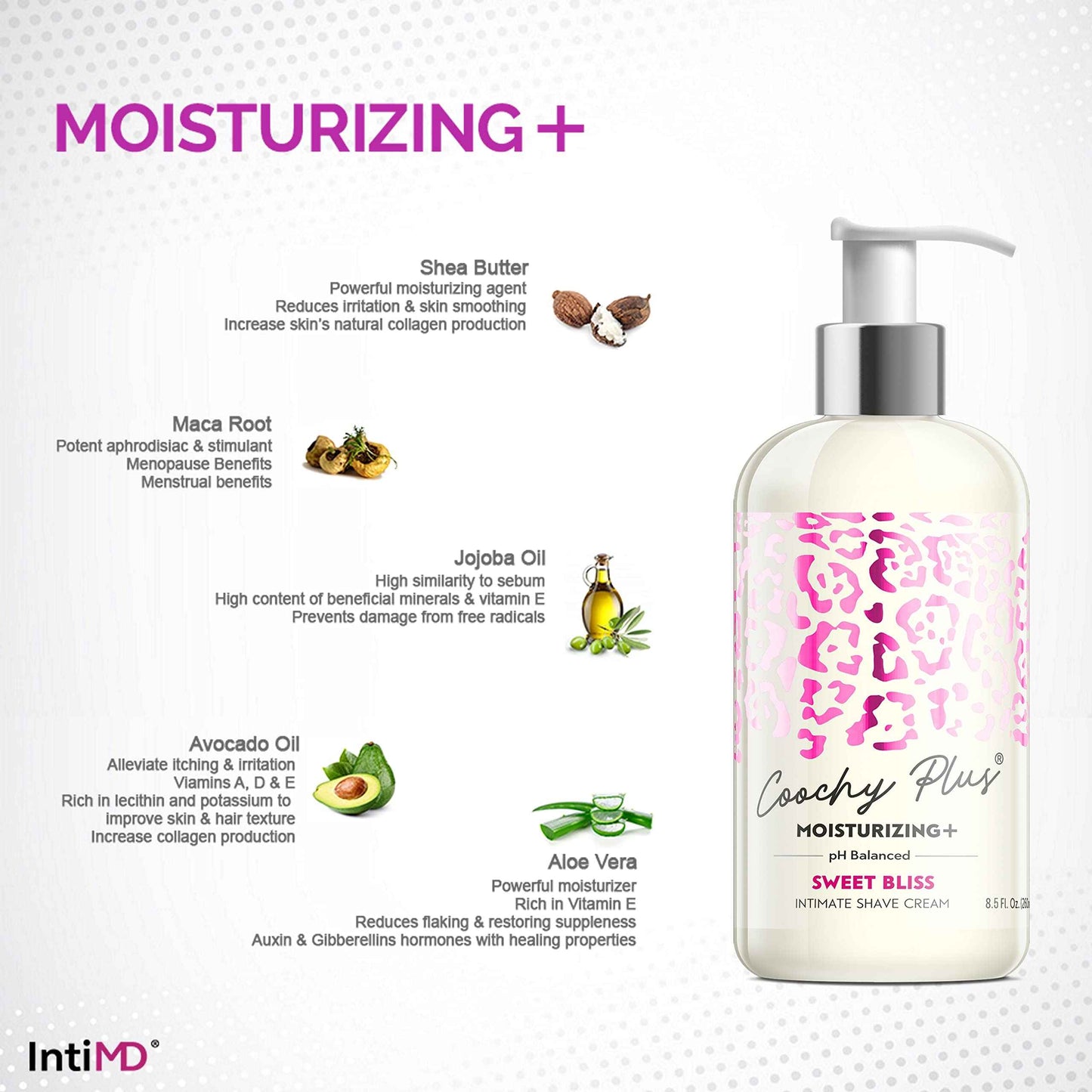 Coochy Plus HydroLock MOISTURIZING+ 3-Steps Kit Intimate Shave Gift Set: NOURIA Pre-Shave Elixir Oil + Coochy Plus Shave Cream Sweet Bliss + Coochy Plus After Shave Protection Mist