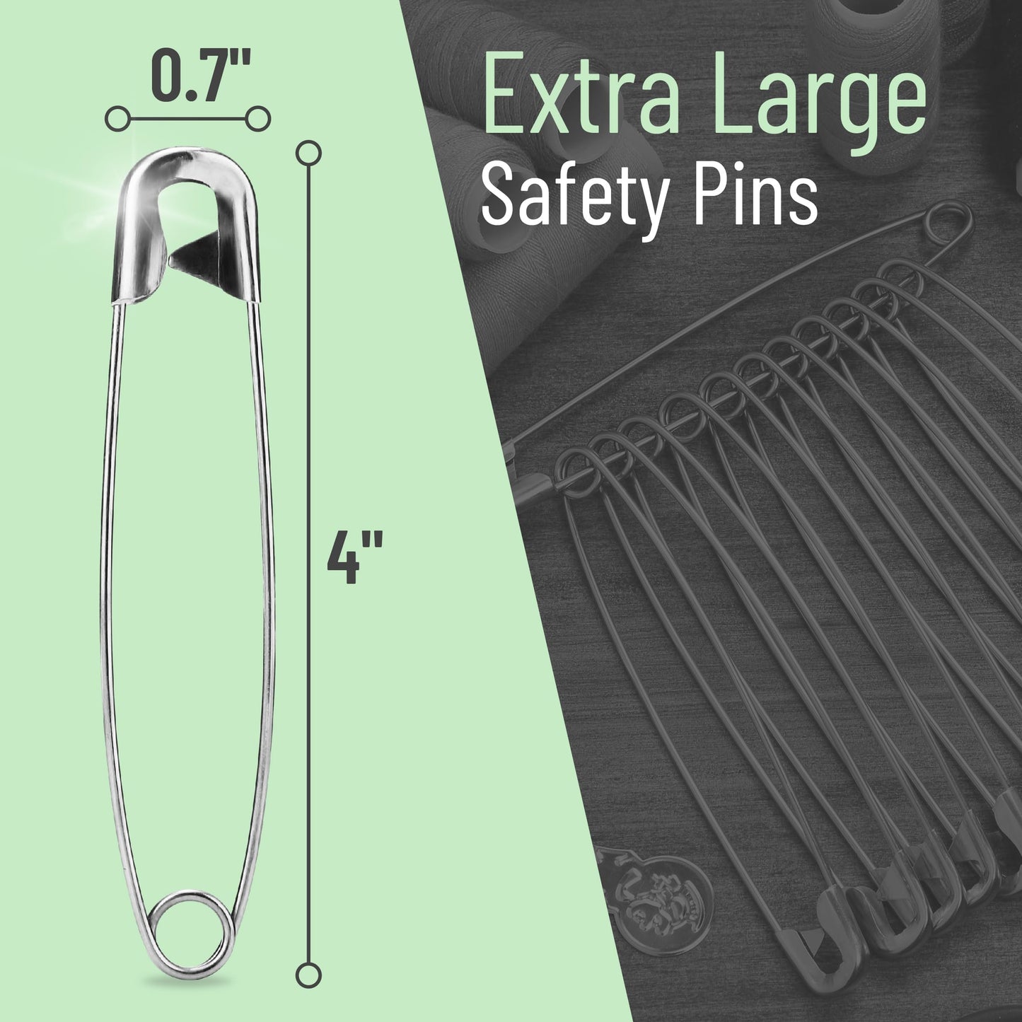 Mr. Pen- Safety Pins, 4 Inch, 50 Pack, Oversize Safety Pin, Large Safety Pins for Clothes, Oversized Safety Pins for Clothes, Large Safety Pins Heavy Duty Safety Pins, Big Safety Pins Heavy Duty