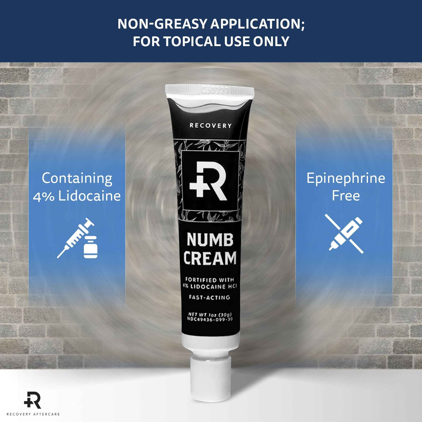 Recovery Aftercare - Numbing Cream - Epinephrine-Free Aftercare - Painless Numbing Cream for Up To 6 Hours of Fast Acting Pain Relief (1 oz)