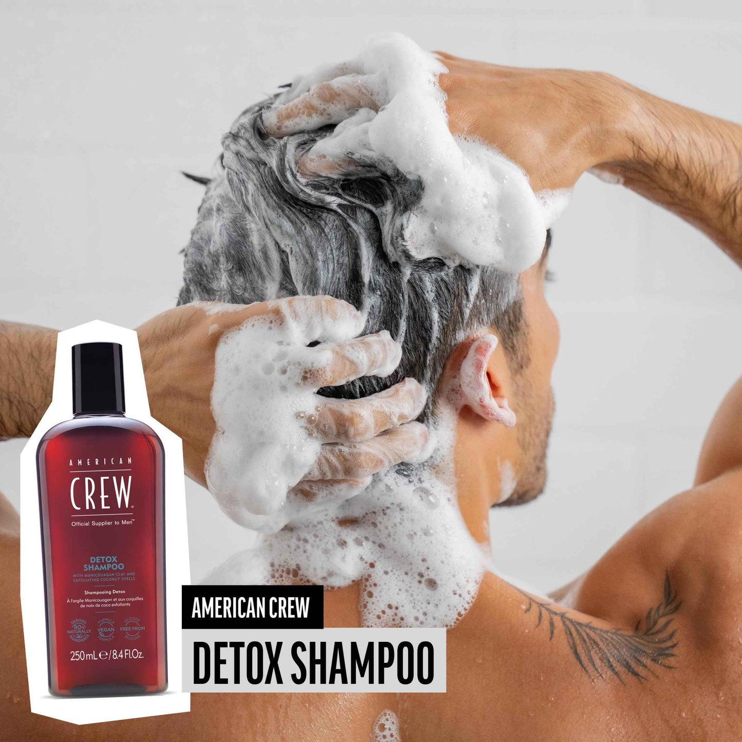 American Crew Detox Shampoo for Men, Naturally Derived, Vegan Formula, Citrus Mint Fragrance, 33.8 Fl Oz