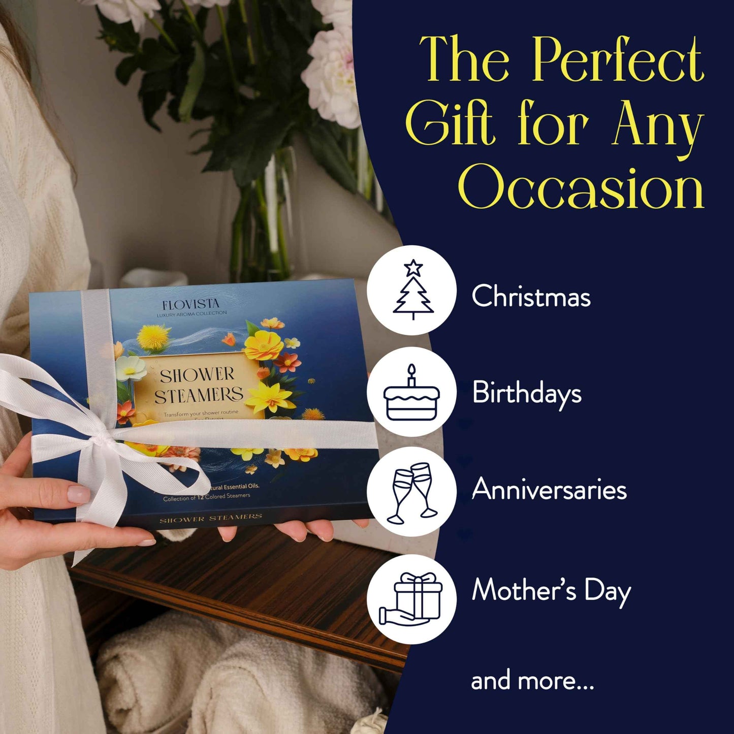 Gifts for Women, Aromatherapy Shower Steamers – 12-Pack Self Care & Spa Birthday Gifts for Women, Relaxation & Stress Relief, Bath Shower Bombs with Lavender & Eucalyptus Essential Oils