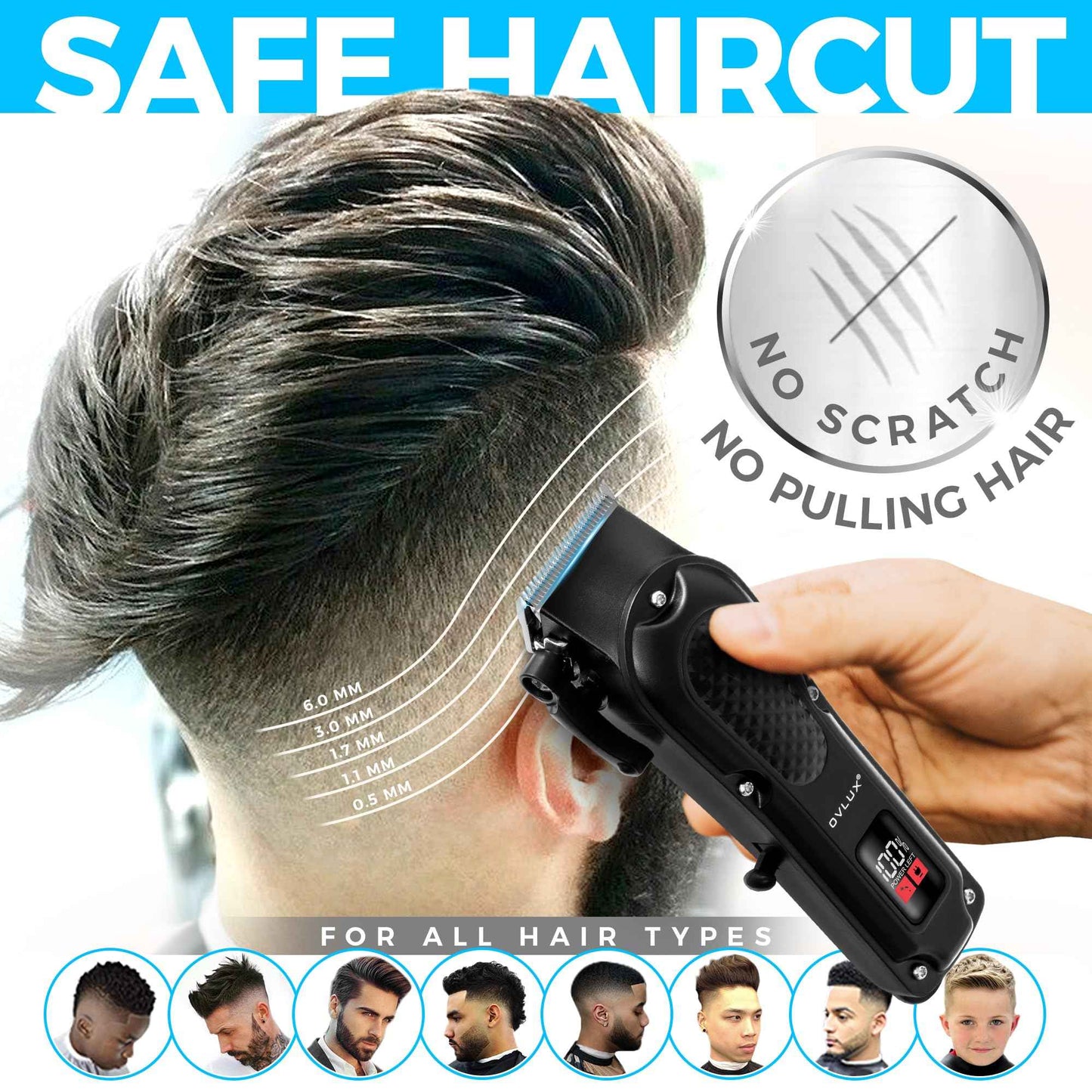 Cordless Hair Clippers for Men: Professional Barber Clippers for Precision Grooming, Rechargeable and Powerful - Máquina para Cortar Pelo de Hombre