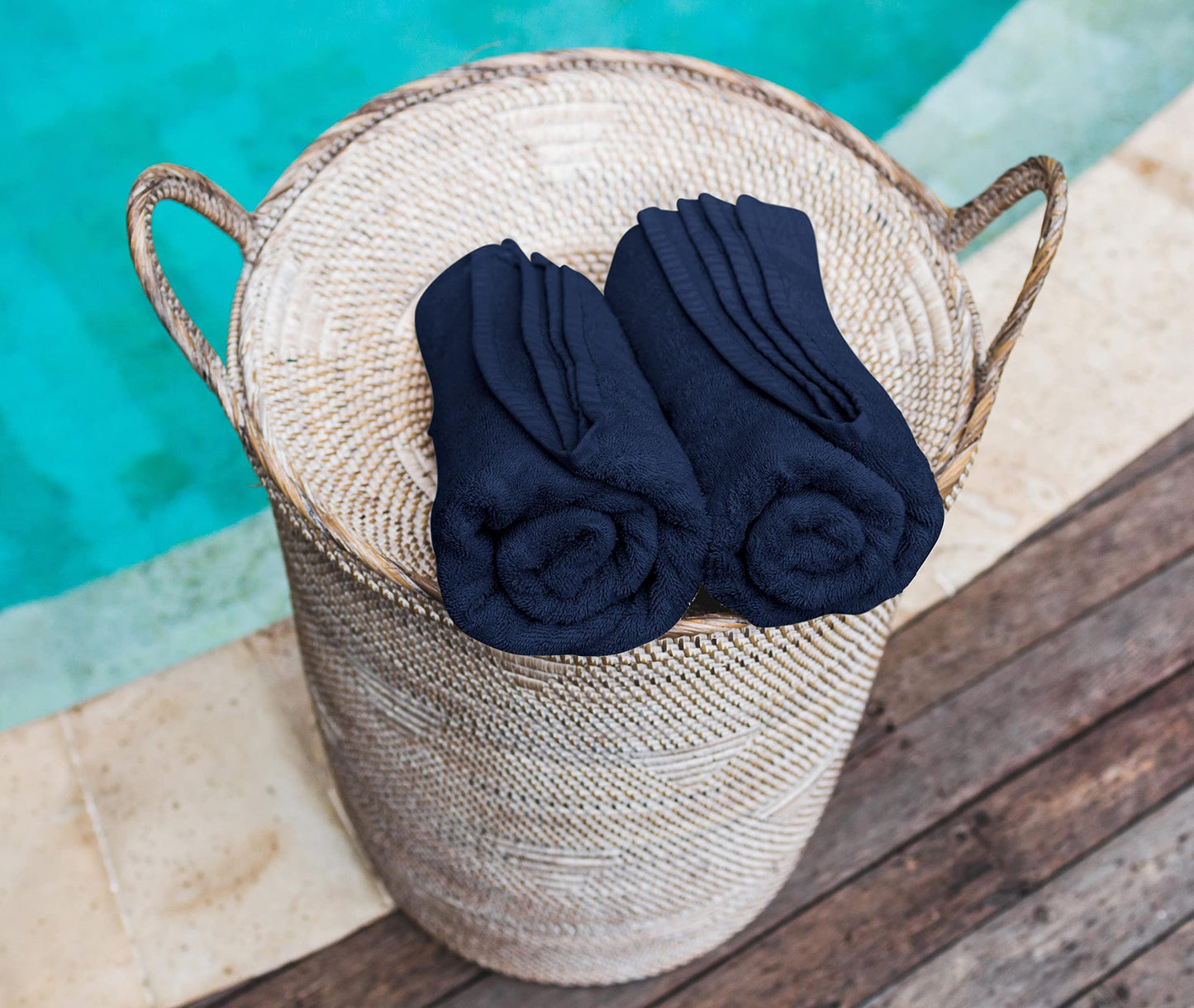 Utopia Towels 12 Pack Cotton Washcloths Set - 100% Ring Spun Cotton, Premium Quality Flannel Face Cloths, Highly Absorbent and Soft Feel Fingertip Towels (Navy)