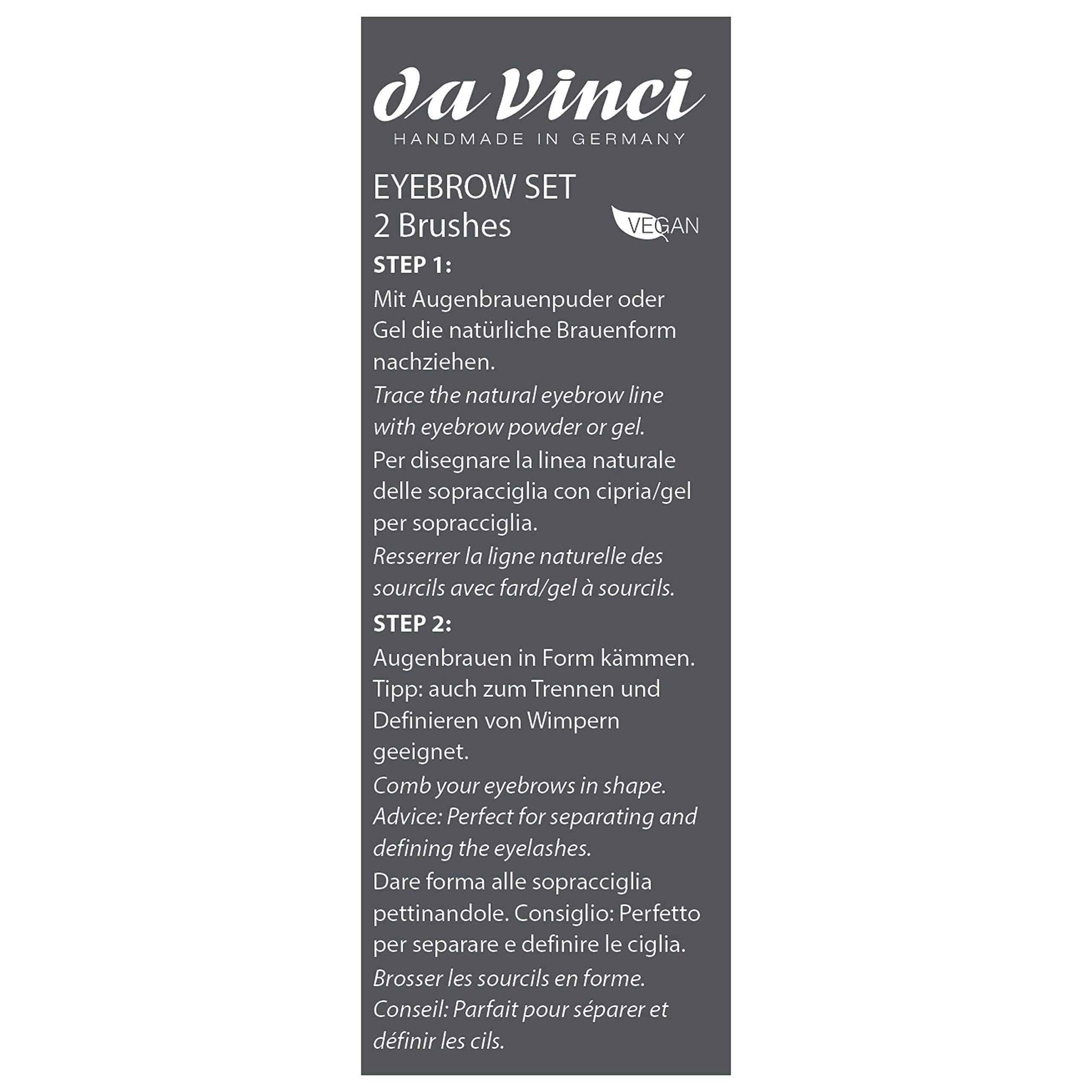 da Vinci Cosmetics Series 4805 Classic Eyebrow & Eyelash Brush Set/Synthetic Fibers, 0.5 Pound