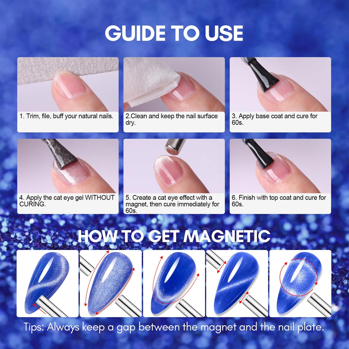 Makartt Cat Eye Gel Nail Polish - 10ML Reflective Glitter Gel Polish with Cat Eye Magnet for Nails Temperature Changing Magnetic Nail Polish Gel UV LED DIY Nail Art Salon Home Gift(Dancing Lights)