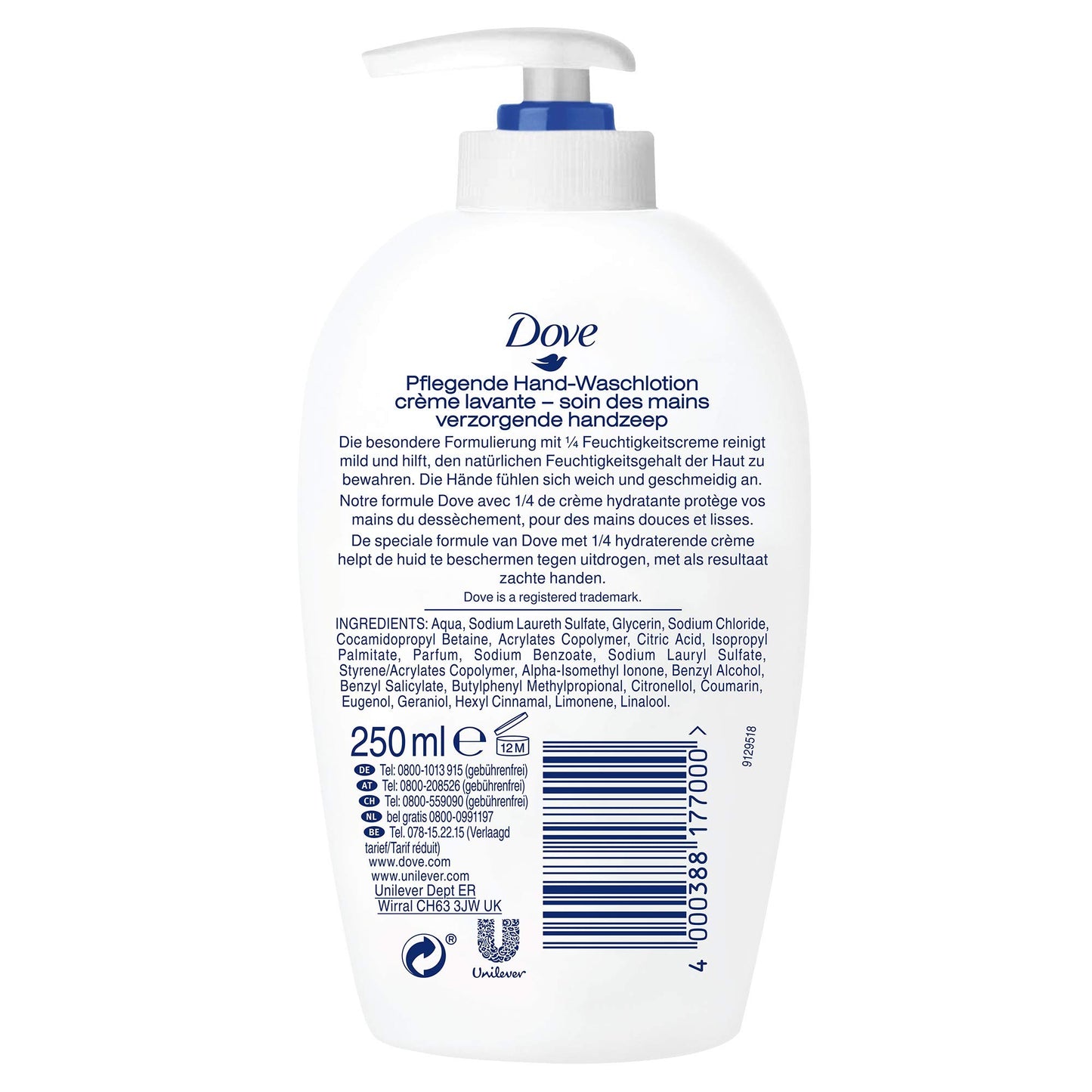 Dove Nourishing Hand Wash,Pack of 6 x 250 ml