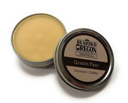 Bearded Oregon Beard Balm - Grants Pass Scent, 2 oz - Coffee, Coconut - All Natural Ingredients, Softens and Strengthens Beard, Strong Hold